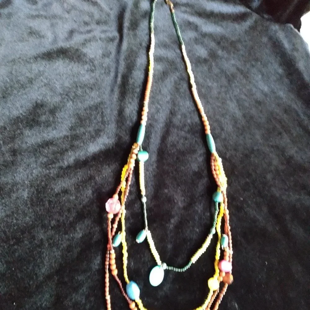 Beautiful Colorful Multi Layer Beaded Necklace